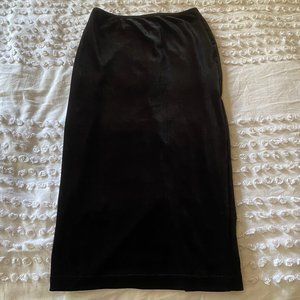 American Apparel Black Velvet Midi Skirt